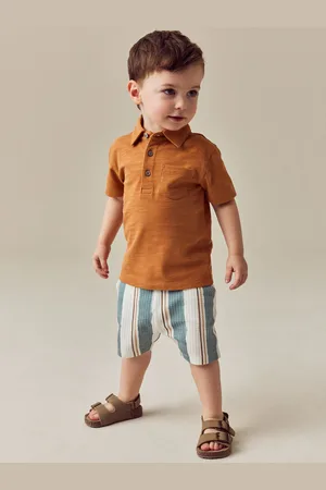Next 100% Cotton Short Sleeve Polo Shirt & Stripe Shorts Set (3mths-7yrs)5 - 6 ans (110 - 116cm)