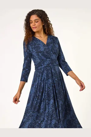 Roman Peignoir Mock Wrap Imprimé animal mi-long