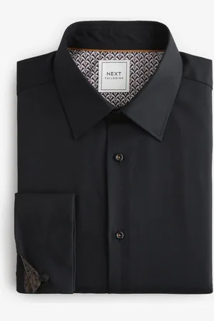 Next Chemise à manches longues à double rebord, coupe régulière et entretien facile41cm R (UK 16 R)