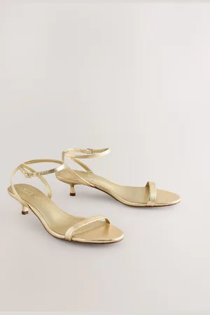 Next Forever Comfort Leather Round Toe Low Kitten Heel Simple Sandalseu375