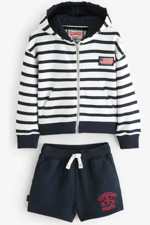 Superdry Sweats à capuche et shorts à rayures Classic Flag98104cm