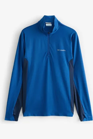 Columbia Blue Three Pitch Half Zip Sweat Toplarge
