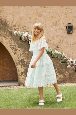 Angel & Rocket Anabelle Mint Lace Tiered Robe4 ans (104cm)