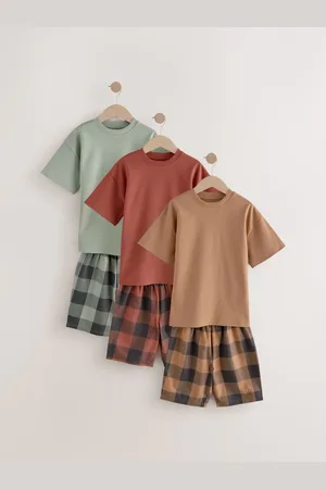 Next Pyjama court à carreaux en coton tissé 100% 3 Lot (3-16ans)116122cm