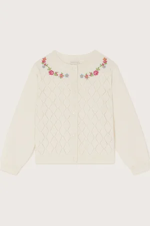 Monsoon Floral Embroidered Pointelle Cardigan11 - 12 ans (146 - 152cm)