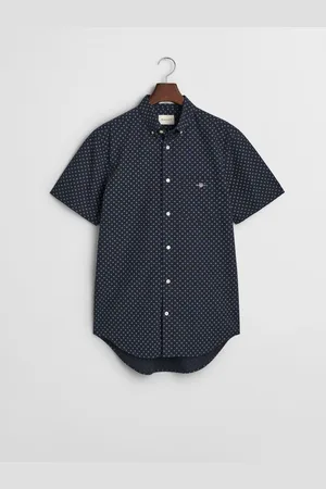 GANT 100% Cotton Regular Fit Short Sleeve Micro Print ShirtPetit