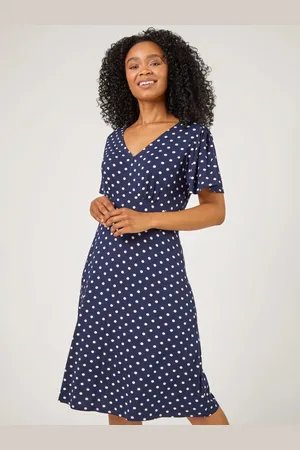 Roman Robe Petite en jersey stretch à pois42