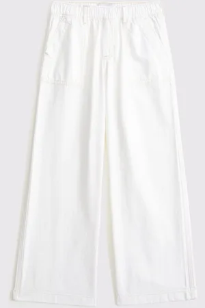 Abercrombie & Fitch Pantalon Bleu taille 100haute à enfiler ample {} % coton122128cm