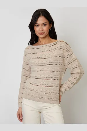 Threadbare Pull en maille pointelle à col coupé40