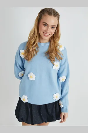 Skinnydip 3D Flowers Knitted JumperPetit