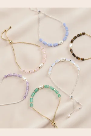 Next Semi Precious Stone Pully Bracelet Made With Recycled BrassBleu clair