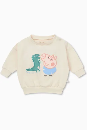 Mori Oversized Cream Sweatshirt en coton biologique Peppa Pig George5 - 6 ans (110 - 116cm)