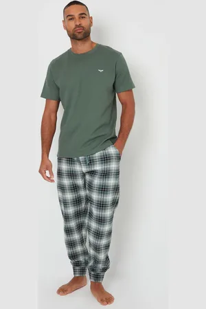 Threadbare Blend Pyjama texturé Manches courtes 100% Coton CarreauxTrès très grand