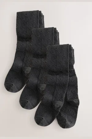 Next Cotton Rich Textured Caur Collants 3 Pack146152cm