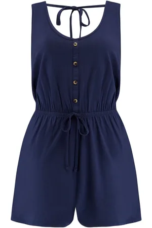 Pour Moi Button Front Stretch Jersey Beach Playsuit36