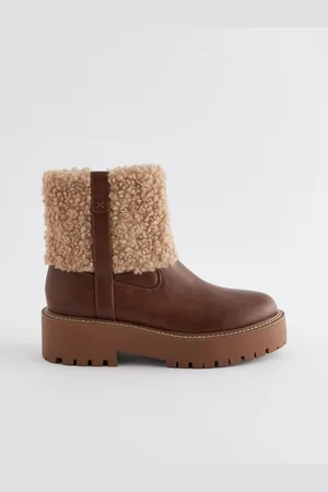 Next Forever Comfort Borg Chunky Ankle Bottes