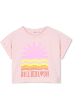 Billieblush Pink Logo Sunset Graphic Short Sleeve Cropped T-Shirt104110cm