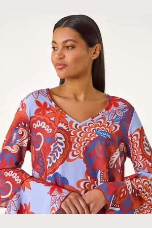 Roman Paisley Print Flared Sleeve Top48
