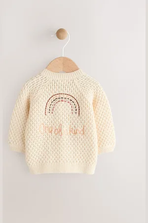 Next Bouton Smile Slogan Bébé Cardigan (0mths-2yrs)56cm