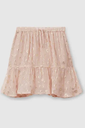 Reiss Jupe à ourlet volanté et imprimé métallique Ellen9 - 10 ans (134 - 140cm)