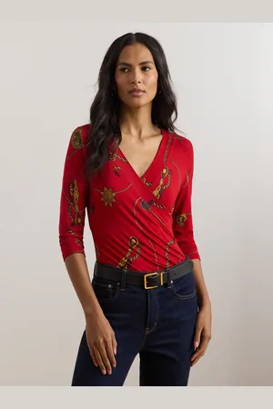 Ralph Lauren Alayjia V-Neck Jersey Topxsmall