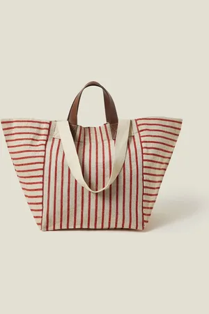 Accessorize Large Stripe Canvas 100% Cotton Tote Bagun