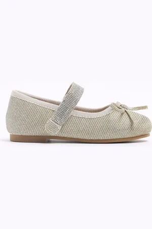 River Island Escarpins à bandoulière Diamonte en velours fille