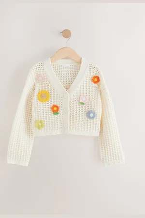 Next Crochet Flower Print 100% Cotton Cardigan (3-16yrs)166168cm