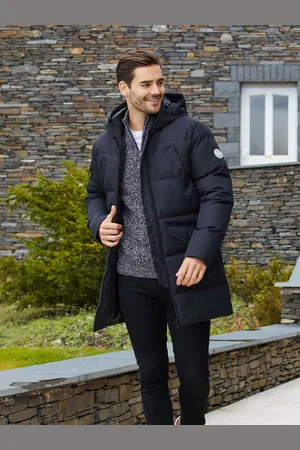 Threadbare Veste à capuche matelassée, imperméable et longue, de S