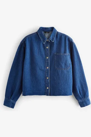 Next Raccourci à ourlet brut Denim 100% Coton ChemisesXXXL Régulier