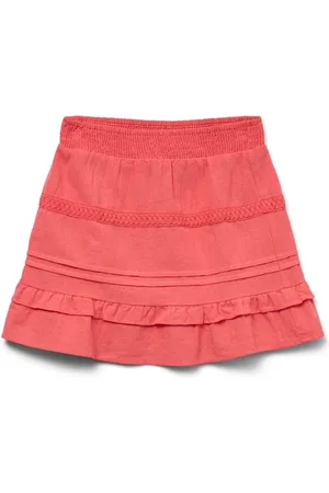 VERO MODA Mini-jupe tissée Cream 100% coton biologique à taille élastique134140cm