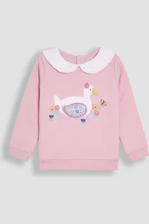 JoJo Maman Bébé Frill Collar Appliqué 100% Cotton Sweatshirt116122cm
