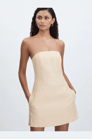 Anna Quan Mini peignoir sans bretelles en tissu chevron36