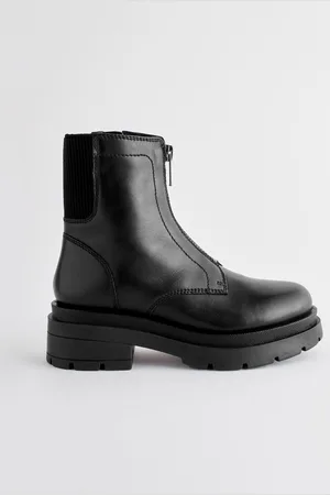 Next Bottines Chelsea en cuir avec fermeture éclair sur le devant