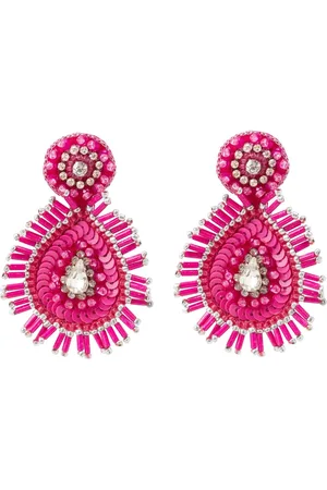 Bibi Bijoux Pink Paisley Beaded EarringsUn an