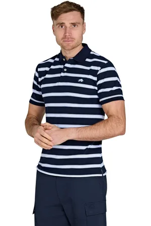 Raging Bull Blue Classic Triple Stripe Birdseye 100% Cotton Polo Shirt4XL