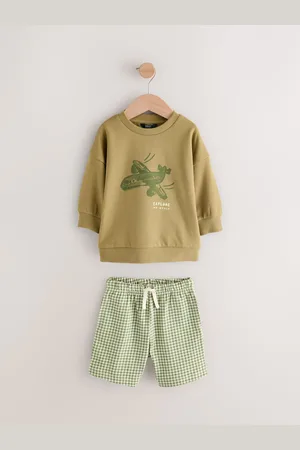 Next 100% Cotton Sweatshirt and Patterned Shorts Racing Car Set (3mths-8yrs)2 - 3 ans (92 - 98cm)