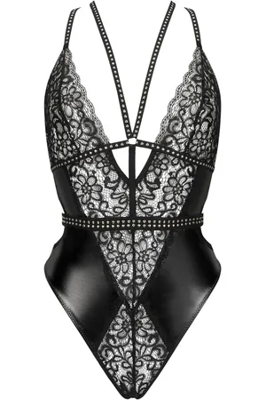 Ann Summers Obsession Luxe PU And Lace Crotchless Bodypetit