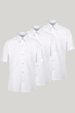 Trutex White Regular Fit Manches courtes 3 Pack School Shirts5 ans (110cm)
