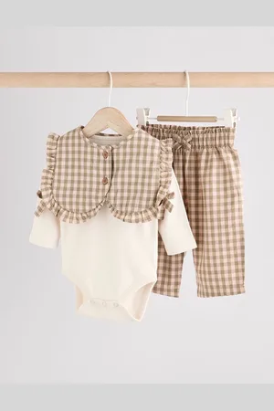 Next 3 Piece Baby Long Sleeve Bodysuit, Trousers & Gilet Set (0mths-2yrs)Up to 1 Month (56cm)