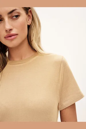 Next T-shirt doux côtelé à manches courtes avec TENCEL LyocellL