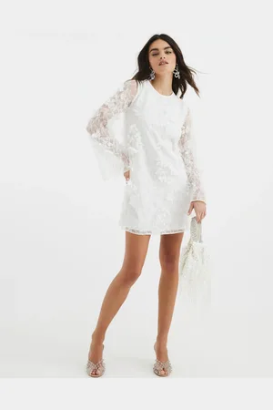 River Island Robe droite à fleurs appliquées40