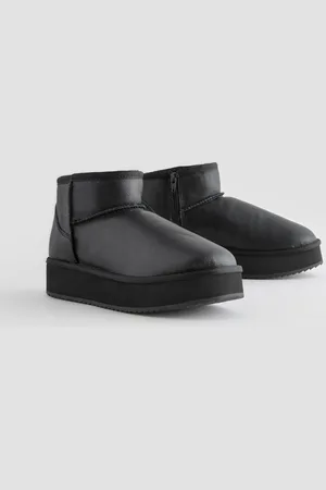 Next Bottes à plateforme en daim doublées de fausse fourrure et résistantes à la pluie