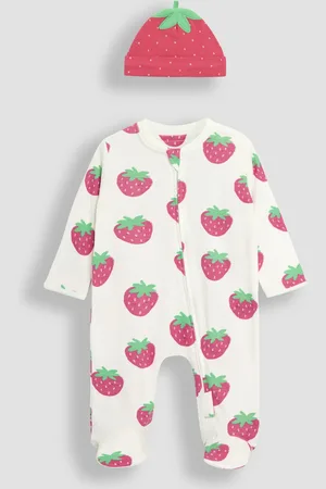 JoJo Maman Bébé Cotton 2-Piece Footed Sleepsuit and Hat Set6874cm
