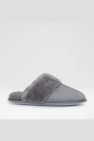 Threadbare Chaussons mules en daim doublés de fausse fourrure