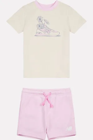 New Balance Kids Floral Graphic 100% Cotton T-Shirt & Short Set8086cm