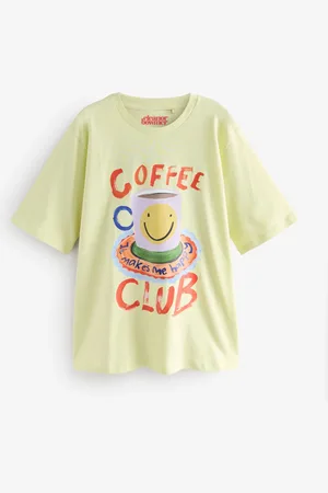 Eleanor Bowmer Yellow Coffee Club 100% Cotton T-ShirtPetit