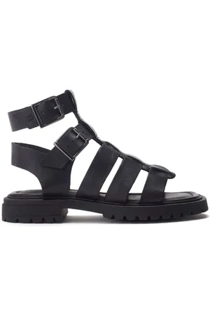 Moda In Pelle Sh Inland Cleated Leather Fisherman Black Sandalseu38