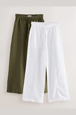 Next Lot de 2 pantalons larges à enfiler en lin Blend42xltall