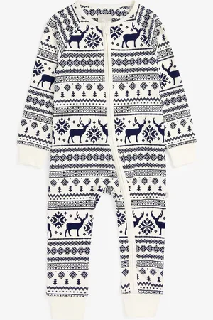 The Little Tailor Kids Reindeer Noël Motif Fair Isle 100% Coton Tout-en-un4 - 5 ans (104 - 110cm)